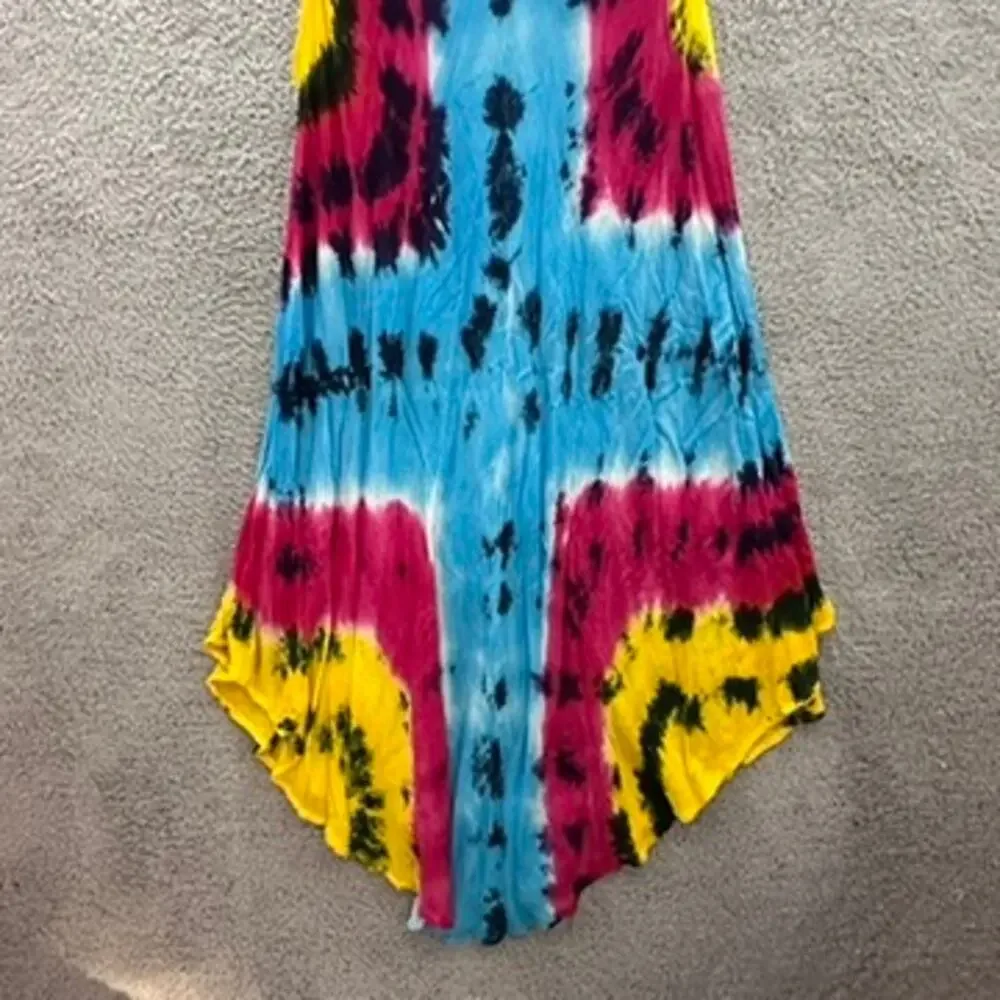 Cleopatra Women's One Size Tie Die‎ Cover-Up Embroidered Sequins Flowy Beach